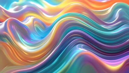 Obraz premium Abstract fluid gradient waves with smooth, flowing curves in vibrant colors 