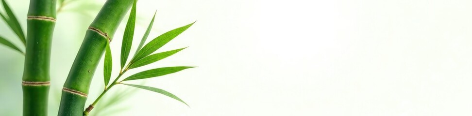 Obraz premium Bamboo leaves isolated on white background with clipping path, single, green, texture