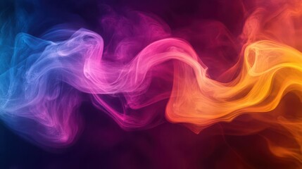 Fototapeta premium Abstract background with colorful liquid waves, liquid art, dark blue and orange tones, hyper realistic oil painting, colorful paint flow, flowing lines, dark yellow and pink color, empty copy space 