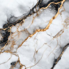 White marble texture with gold and black veins. (1)