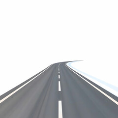 Fototapeta premium Endless Journey: Winding Two-Lane Road Vanishing into the Distance