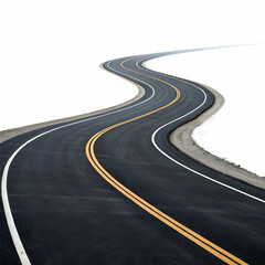 Obraz premium Endless Journey: Winding Two-Lane Road Vanishing into the Distance