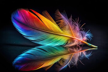 Black Mirror Feather Top View - Rule of Thirds