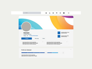 Linkedin profile page mockup design template