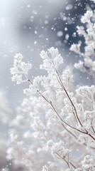 Naklejka premium 23. A fluffy white fur texture with the appearance of fresh snowfall