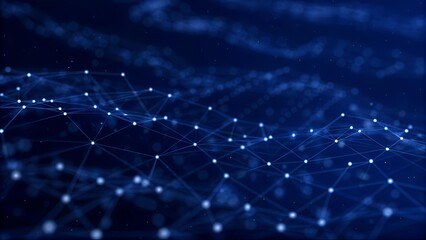 Obraz premium Cybernetic Grid with High-Tech Glowing Nodes