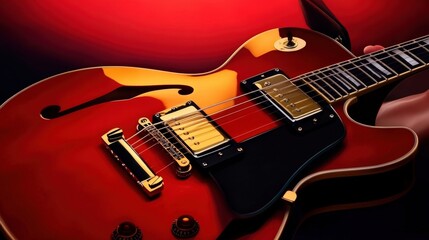 Beautiful Electric Guitar in Rich Red and Black Colors