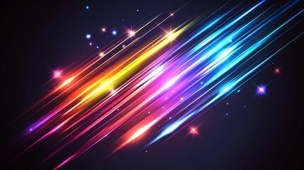 Naklejka premium Abstract Colorful Light Streaks Glowing Brightly