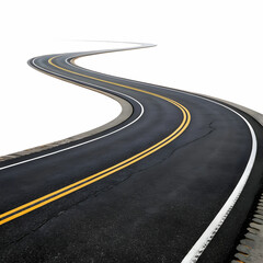 Obraz premium Endless Journey: Winding Two-Lane Road Vanishing into the Distance