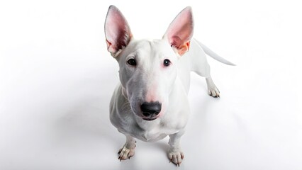 Bull Terrier Aerial Photography Studio Shot