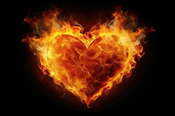 Burning Heart Silhouette Surreal AI Art