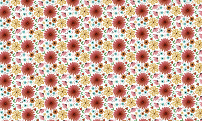 Seamless floral pattern hand-drawn element  for surfaces  and fabric 