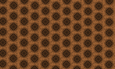 Seamless mandala flower pattern black and brown 