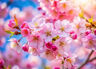 Obraz premium Cherry Blossom Spring Beauty - Full Bloom Photo with Copy Space