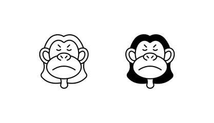 Ape icon design with white background stock illustration