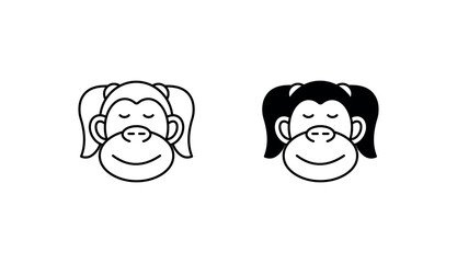 Ape icon design with white background stock illustration