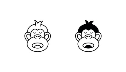 Ape icon design with white background stock illustration
