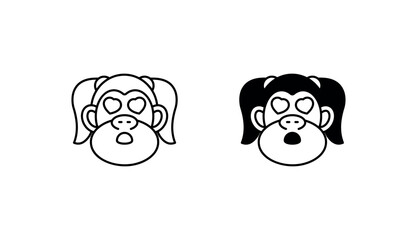 Ape Girl icon design with white background stock illustration