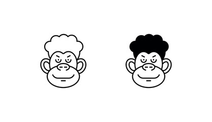 Ape icon design with white background stock illustration