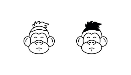 Ape icon design with white background stock illustration