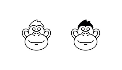 Ape Smile icon design with white background stock illustration