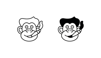 Ape smoke icon design with white background stock illustration