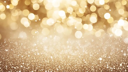 Golden Glitter Background With Sparkling Lights