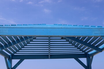 Fototapeta premium sunshade in city park on the seashore