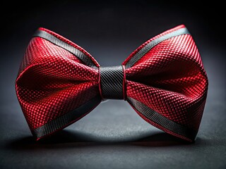 Creative Bow Tie Design - Red Ribbon on Black - Elegant Fashion Accessory
