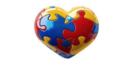 A heart-shaped globe puzzle represents global connection and solutions, Mental Health concept