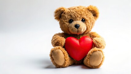 Obraz premium Cute Teddy Bear with Heart - AI Portrait Photography