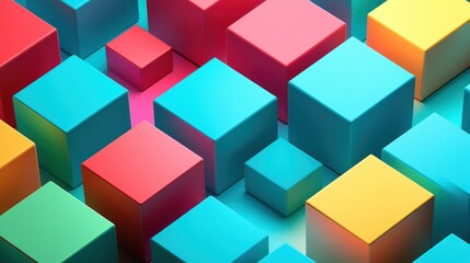 Obraz premium Abstract colorful cubes background.