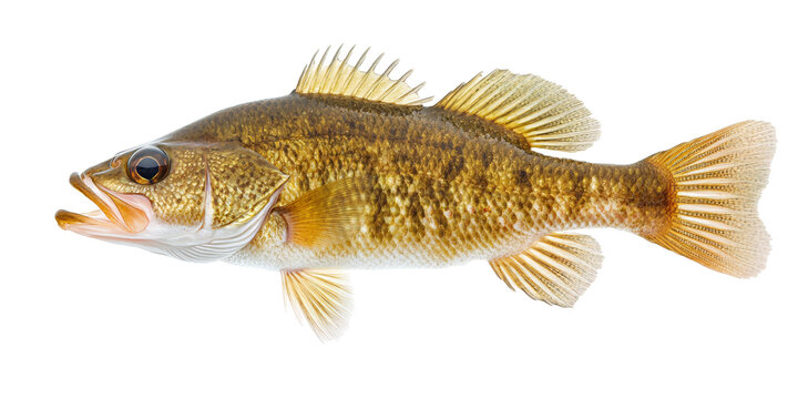 A detailed close-up view of a smallmouth bass.