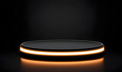 Illuminated Circular Platform, Dark Studio, Product Display