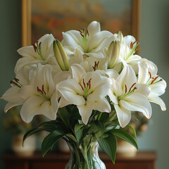 Fototapeta premium White lilies in soft natural light