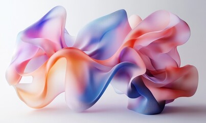 Fototapeta premium Abstract colorful waves, fluid design, 3d render, Generative AI