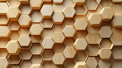 3D honeycomb pattern made wooden texture background