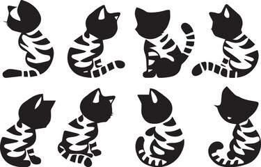 Fototapeta premium Set kittenes. Hand drawn vector illustration