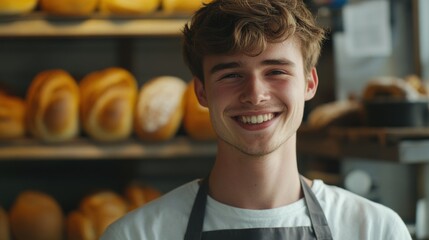 Happy Baker at Bakery