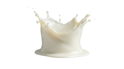 s a dynamic splash of milk, characterized by a crown-like formation created as the liquid erupts outward.
