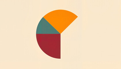 Fototapeta premium Geometric abstract design with colorful shapes and minimalistic background