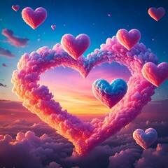 Happy Valentine's day. with creative love composition of the heart