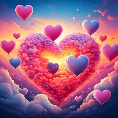 Happy Valentine's day. with creative love composition of the heart