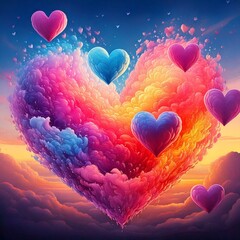 Happy Valentine's day. with creative love composition of the heart