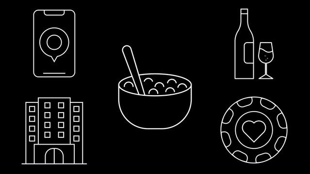 Resort And Leisure Line Icons