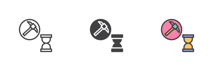 Cryptocurrency mining hush rate different style icon set