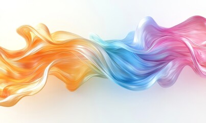 Abstract colorful waves, iridescent design, 3d render, Generative AI