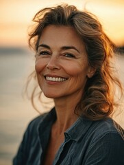 Obraz premium Woman's Serene Ocean View