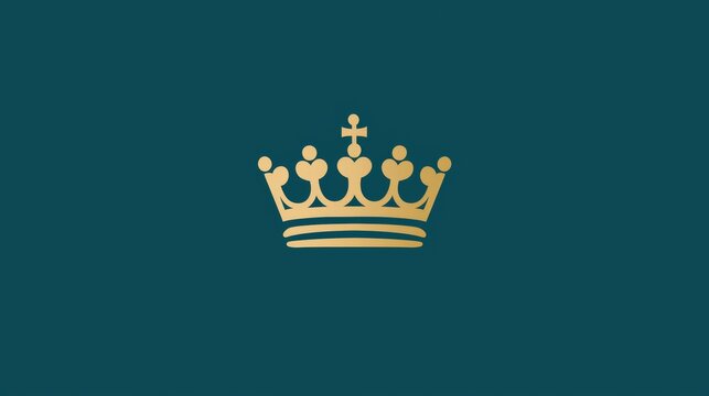 Crown emblem on a solid color background representing royalty during modern designs for branding or decoration