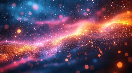 Abstract prism light reflections, bokeh on dark background. Sparkling geometric fragments, futuristic light effect.